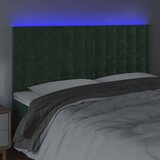  LED uzglavlje tamnozeleno 180x5x118/128 cm baršunasto | shoptok.hr