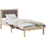  Krevetna konstrukcija Sivo-smeđa 75 x 190 cm Čvrsto borovo drvo | shoptok.hr