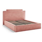 Micadoni Ružičasti tapecirani bračni krevet s prostorom za odlaganje s podnicom 180x200 cm Princess – | shoptok.hr