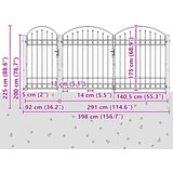  Vrata Ograde za Vrt s Arhivnim Vrh Assen Siva 400 x 125 cm | shoptok.hr