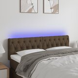 vidaXL LED posteljno vzglavje temno rjavo 144x7x78/88 cm blago Cene