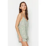 Trendyol Pajama Set - Green - Graphic