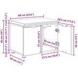 Haldna klop z blazino z vrati Sonoma hrast 60 x 38 x 46 cm, (5000155684) | Shoptok.si