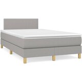 vidaXL Boxspring postelja z vzmetnico svetlo siva 120x190 cm blago Cene