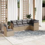  The Living Store Vrtna sedežna garnitura 6-delna z blazinami bež poli ratan - Vrtna Sedežna Garniture, (21469023) | Shoptok.si