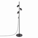 Sollux Črna aluminijasta stoječa svetilka z upogljivo konstrukcijo (višina 155 cm) Gleam – u
