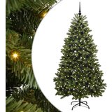 vidaXL Umjetno božićno drvce S LED lampica Zelena 210 cm PVC i metal | shoptok.hr