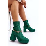 Boto Women's Boots with Heel and Green Chain Tiselo | ePonuda.com
