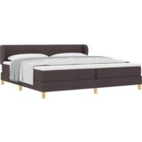  Postelja z vzmetnico - Temno rjava - 200x200 cm - Tekstil, (22052429) | Shoptok.si