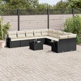 vidaXL 11-dijelni set vrtnih sofa od poliratana s jastucima crni | shoptok.hr