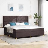  Krevet s opruga kutije s LED trakama Smeđa 200 x 200 cm tkanina | shoptok.hr