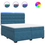 vidaXL Krevet s oprugama i madracem plavi 200x200 cm baršunasti | shoptok.hr