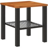  Vrtni stol crni 40x40x42 cm od poliratana i drva bagrema | Eponuda.com