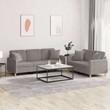  2-dijelni set sofa s jastucima smeđesivi od tkanine Cijene