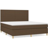  Box spring postelja z vzmetnico temno rjava 180x200 cm blago, (20899868) | Shoptok.si