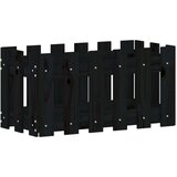 vidaXL Vrtno korito z ograjico črn 60x30x30 cm trdna borovina | Shoptok.si