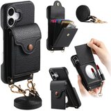 INF Usnjena torbica za iPhone z ogledalom in držalom za kartice - črna Model 1, (22071566) | Shoptok.si