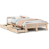 Maison Chic Posteljni okvir - Dvoposteljna postelja - Zakonska postelja brez vzmetnice 120x190 cm trdna borovina-J10471, (21763359) | Shoptok.si