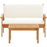 vidaXL Zunanja klop Krem bela Trden akacijev les 120 x 65.5 x 79 cm Cene