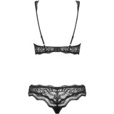 Obsessive Luvae - komplet modrčka s cvetličnimi kamenčki (črna) - L/XL | Shoptok.si