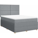  Krevet box spring s madracem svjetlosivi 140x200 cm od tkanine | shoptok.hr