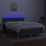  Box spring s madracem LED tamnosivi 140x190 cm tkanina | shoptok.hr