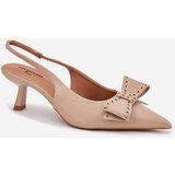 Boto High Heel Shoes With Bow Beige Folesca | ePonuda.com