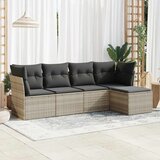  5-dijelna vrtna garnitura s jastucima svijetlosiva poliratan | shoptok.hr