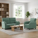  Set sofe 2 pcs Morska zelena Baršun - zelena boja mora 1-Sjedalo + 2-Sjedalo (120 cm) | shoptok.hr