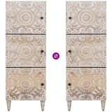  Visoka ploča Bijelo 40 x 33 5 x 110 cm Čvrsto drvo manga - Bijelo | shoptok.hr
