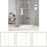 The Living Store Pregrada za tuš srebrna 90x195 cm prozorno ESG steklo - Tuš Stena, (21745299) Cene