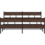vidaXL Metalni okvir kreveta bez madraca smeđa boja hrasta 180x200 cm | shoptok.hr