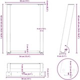  Noge za klubsko mizico v obliki črke U, 2 kosa, bele barve, 38 x (42-43) cm, jeklo, (22123848) | Shoptok.si