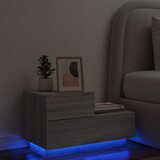 vidaXL Nočna omarica z LED lučkami siva sonoma 70x36x40,5 cm Cene