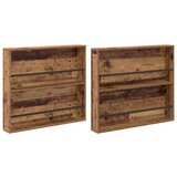 Polica za časopise s policom 2 pcs Staro drvo 80 x 12 x 70 cm | shoptok.hr