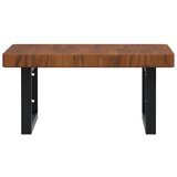  Zidna polica za umivaonik od čelika i masivne hrastovine Smeđa 50 x 50 x 4 cm | shoptok.hr