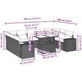vidaXL 10-dijelni set vrtnih sofa od poliratana s jastucima smeđi | shoptok.hr