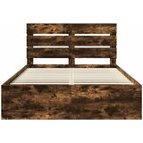  Krevetna konstrukcija s uzglavljem Dimljeni hrast 150 x 200 cm | shoptok.hr