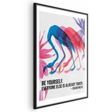  Plakat - Colorful Repetition - three flamingo silhouettes with an inspiring quote 60x90 Crni okvir s margom | shoptok.hr