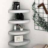 vidaXL Kutne zidne police 4 kom siva boja betona 35 x 35 x 3,8 cm MDF Cijene