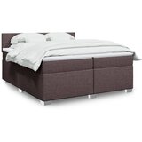 The Living Store Box spring postelja z vzmetnico temno rjav 200x200 cm blago - Box Spring Postelja, (21515435) | Shoptok.si