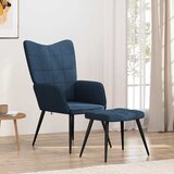  Stolica za opuštanje s osloncem za noge plava od tkanine | shoptok.hr