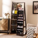 Costway Stoječa omarica za nakit z ogledalom Toaletka, (5000357892) | Shoptok.si