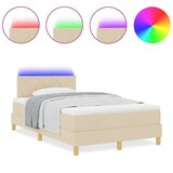 vidaXL Box Spring Postelja z vzmetnico & LED Krem 120x190 cm Tkanina, (22080934) | Shoptok.si
