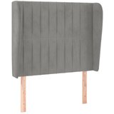 The Living Store vzglavje z ušesi svetlo sivo 93x23x118/128 cm žamet - vzglavje, (21495356) | Shoptok.si