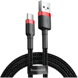 Cafule USB - A na USB - C kabel QC3.0, 2A - 3 m – Crvena / Crna KP35203