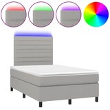  box spring s madracem LED svjetlosivi 120x200 cm tkanina | shoptok.hr