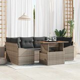  Vrtni set za objed s jastukom 7 pcs Siva i smeđa | Eponuda.com