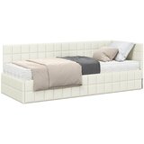 vidaXL Kotni okvir postelje z matrico z vzglavjem 2 pcs krema Žamet, (5000162798) | Shoptok.si