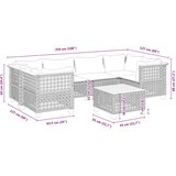  7-dijelni set vrtnih sofa od poliratana s jastucima bež 55 x 55 x 36 cm | Shoptok.si